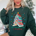 Christmas Book Tree Sweatshirt, AcotarBook Christmas Sweatshirt, All Booked For Christmas Shirt, Bookish Christmas Shirt,...