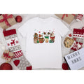 Christmas Coffee Tshirt Christmas T-shirt Coffee Lover Gift Worker Winter Christmas Snowman Latte Coffee Lover Cotton...