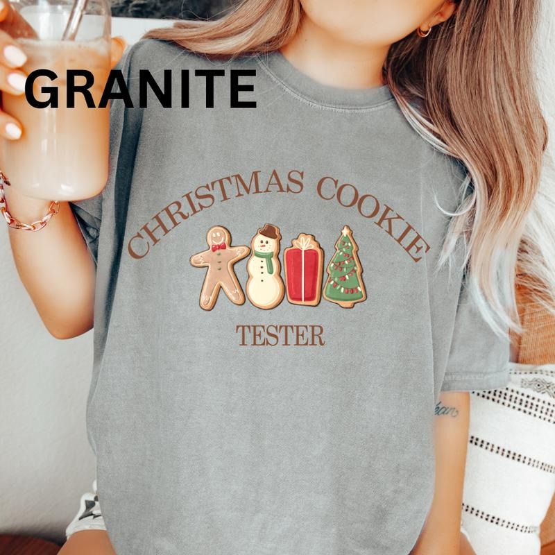 Christmas Cookie Tester Tshirt, Cookies and Milk Christmas Graphic shirt, Comfort Colors T-shirt, Oversized Christmas...