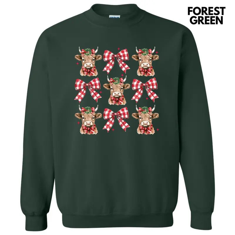 Christmas Cow Coquette Collage Sweatshirt 'NLB' T-Shirts, Hoodie | CiraTrend.com