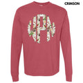 Christmas Cow Print Monogram Long Sleeve Comfort Colors T-Shirt 'NLB' Hoodie, Sweatshirt | CiraTrend.com