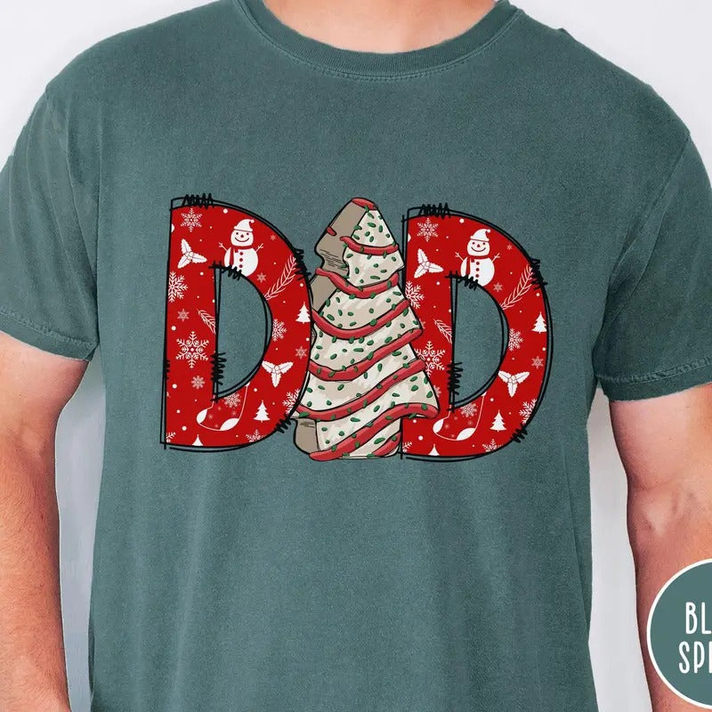 Christmas Dad Comfort Colors Tee - Unisex Cotton Polyester T-Shirt for Father