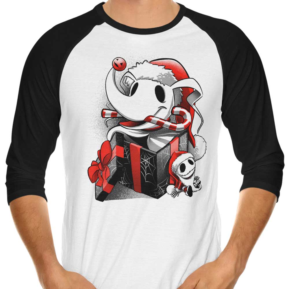 Christmas Ghost Dog - 3/4 Sleeve Raglan T-Shirt Hoodie, Sweatshirt | CiraTrend.com (Image 3)