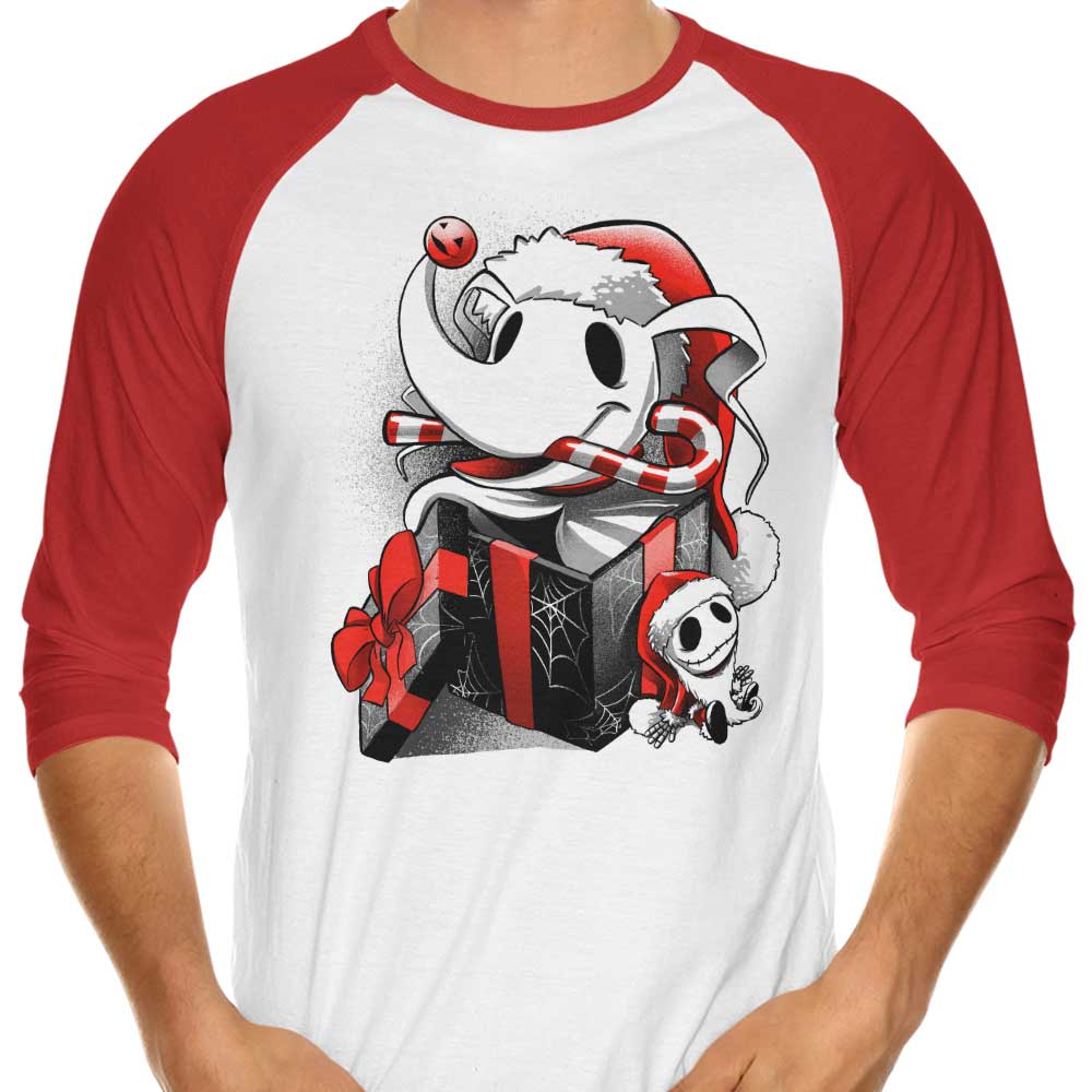 Christmas Ghost Dog - 3/4 Sleeve Raglan T-Shirt Hoodie, Sweatshirt | CiraTrend.com (Image 1)