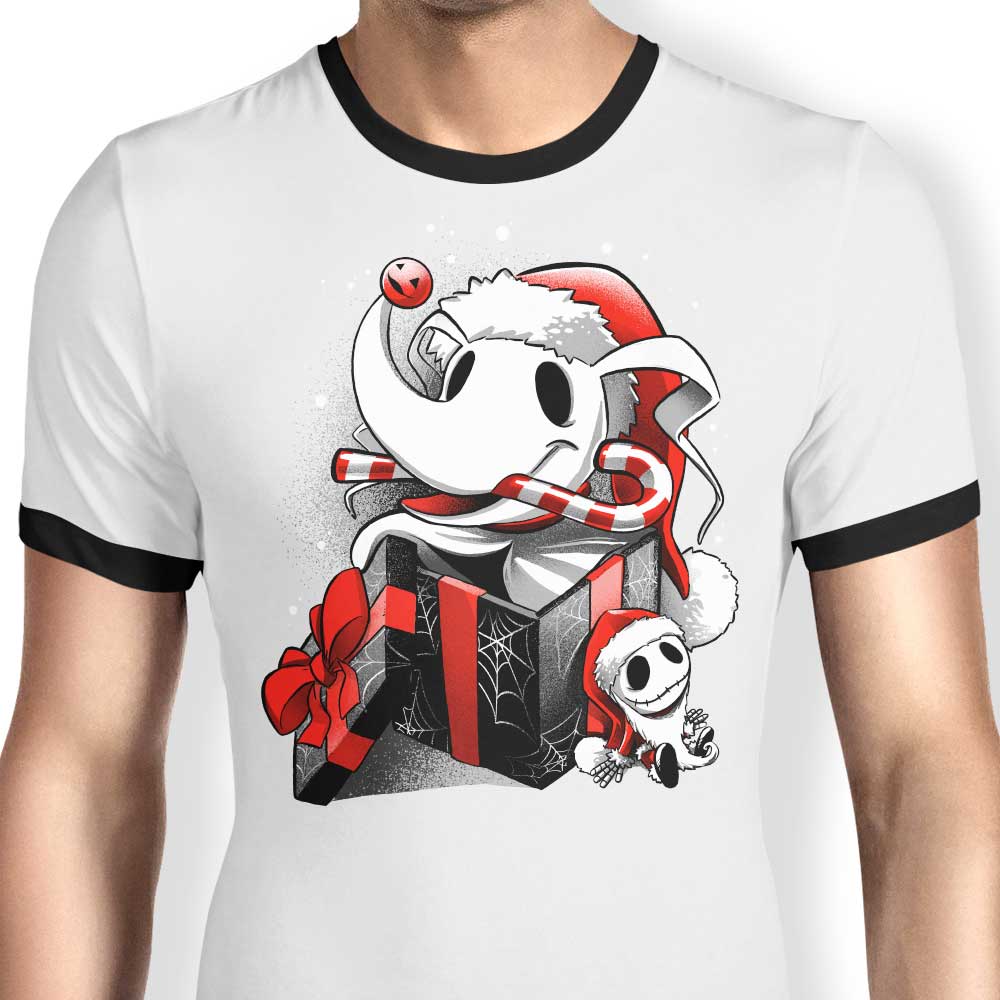 Christmas Ghost Dog - Ringer T-Shirt Hoodie, Sweatshirt | CiraTrend.com (Image 3)