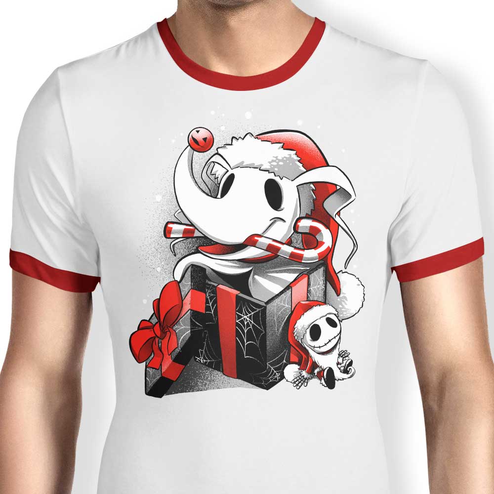 Christmas Ghost Dog - Ringer T-Shirt Hoodie, Sweatshirt | CiraTrend.com (Image 1)