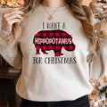 Christmas Hippopotamus Sweatshirt - Unisex Cotton Fabric, Classic Fit - Pullover Crewneck Womenswear T-Shirts, Hoodie