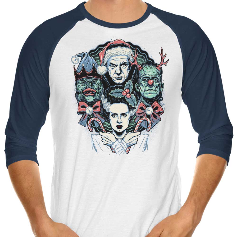 Christmas Monsters - 3/4 Sleeve Raglan T-Shirt Hoodie, Sweatshirt | CiraTrend.com (Image 3)