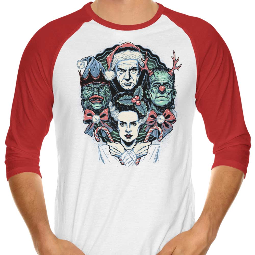 Christmas Monsters - 3/4 Sleeve Raglan T-Shirt Hoodie, Sweatshirt | CiraTrend.com (Image 4)