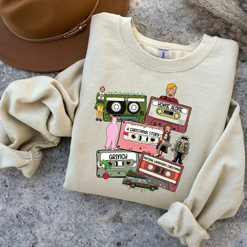 Christmas Movie Shirt, Christmas Movies Characters Hoodie, Christmas Song Sweatshirt,  Christmas Vintage Movie t-shirt,...