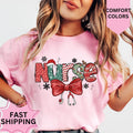 Christmas Nurse #2 Shirt, Comfort Colors, Christmas Coquette Shirt, Women's Holiday Tee, Casual Comfy Graphic Hoodie,...