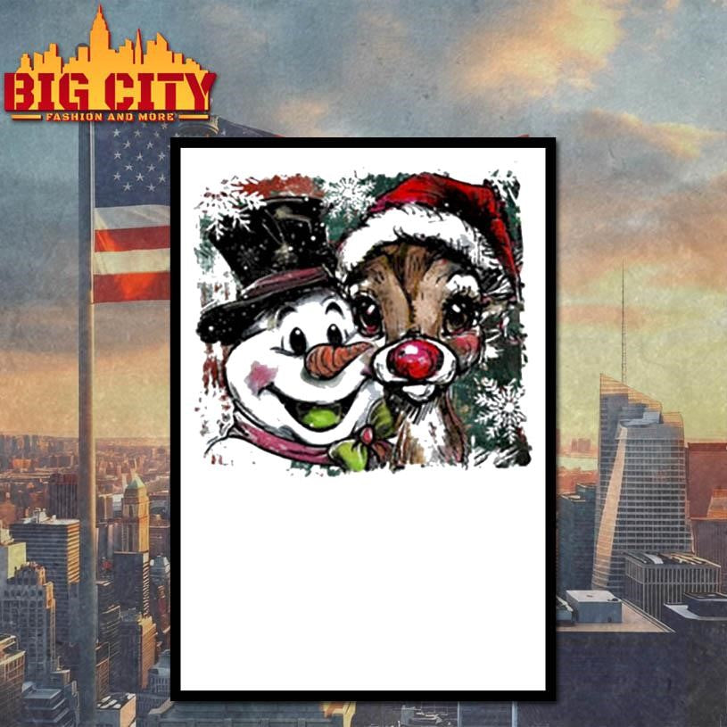 Christmas Snowman And Reindeer shirt