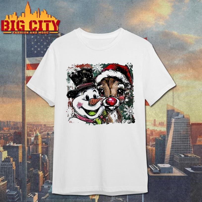 Christmas Snowman And Reindeer shirt