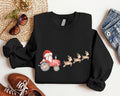 Christmas Tractor Sweatshirt, Reindeer Watercolor Hoodie, Christmas Gift Sweatshirt For Farmer, Christmas Holiday Hoodie,...