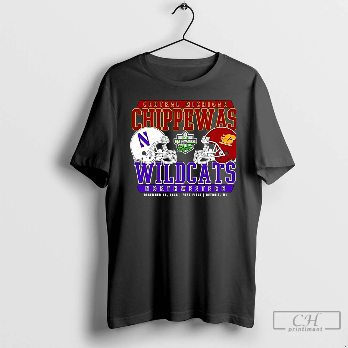 Classic 2025 Gameabove Sports Bowl Dueling Central Michigan Chippewas Vs Wildcats Northwestern Christmas T Shirts Hoodie,...
