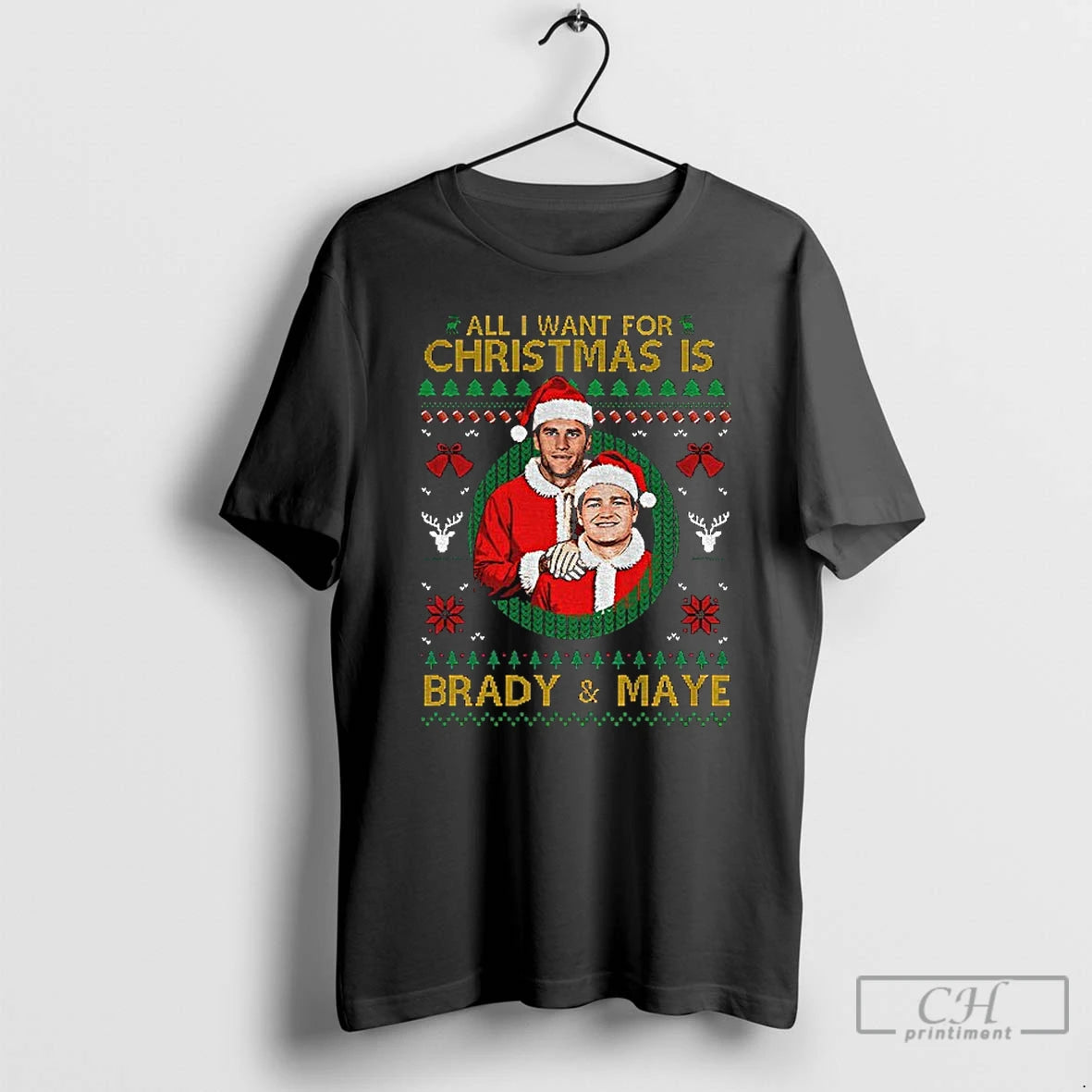 Classic All I Want For Christmas Is Brady And Drake Maye Step Santa T Shirts Hoodie, Sweatshirt | CiraTrend.com