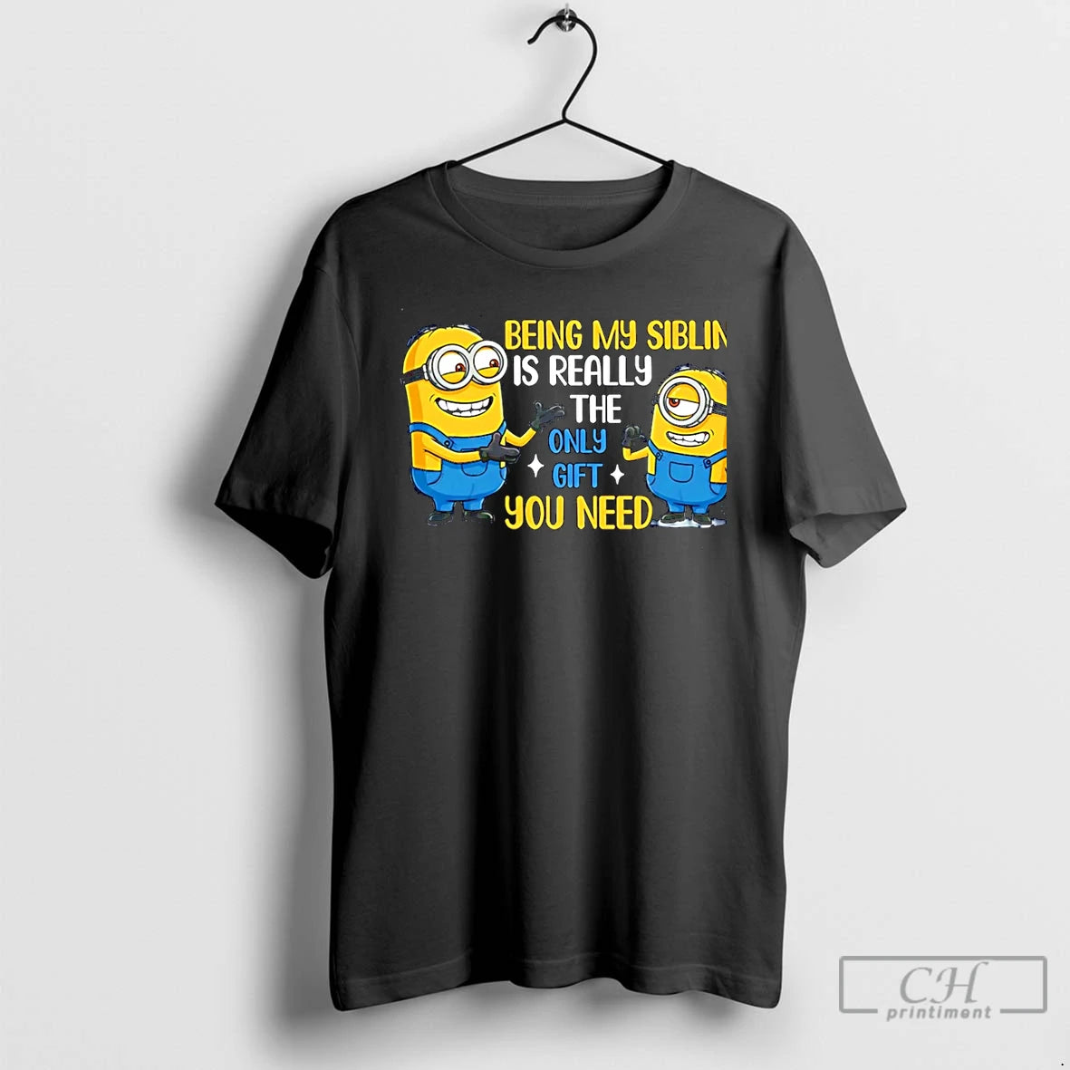 Classic Being My Sibling Is Really The Only Gift You Need Minion Christmas T Shirts Hoodie, Sweatshirt | CiraTrend.com