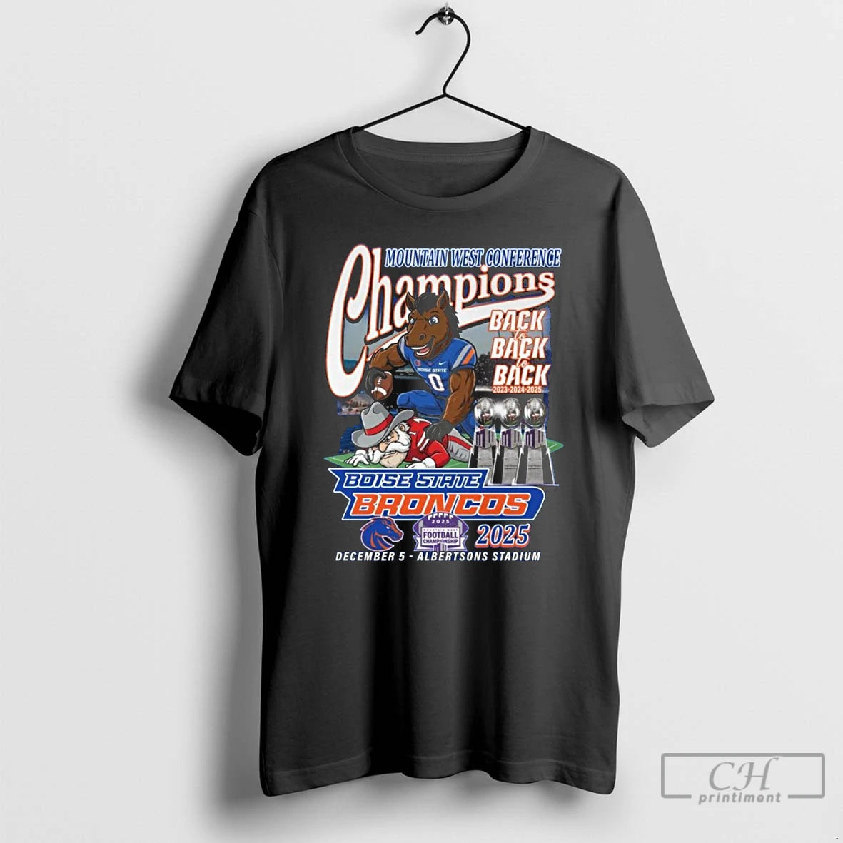 Classic Boise State Broncos Mountain West Con Championship Back2back 2025 Mascot T-Shirts, Hoodie, Sweatshirt | CiraTrend.com