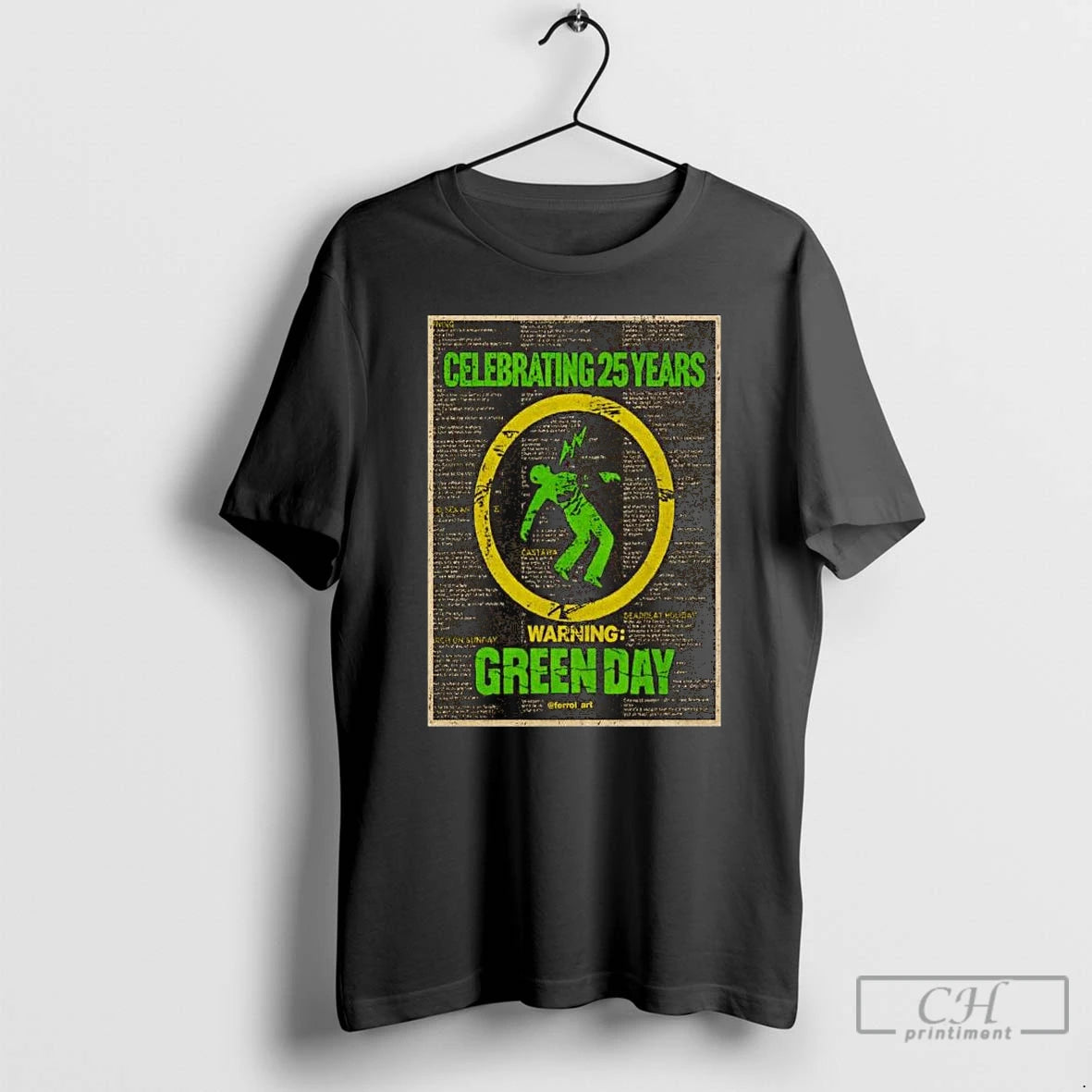 Classic Celebrating 25 Years Warning Green Day Long Sleve T Shirts Hoodie Longsleeve