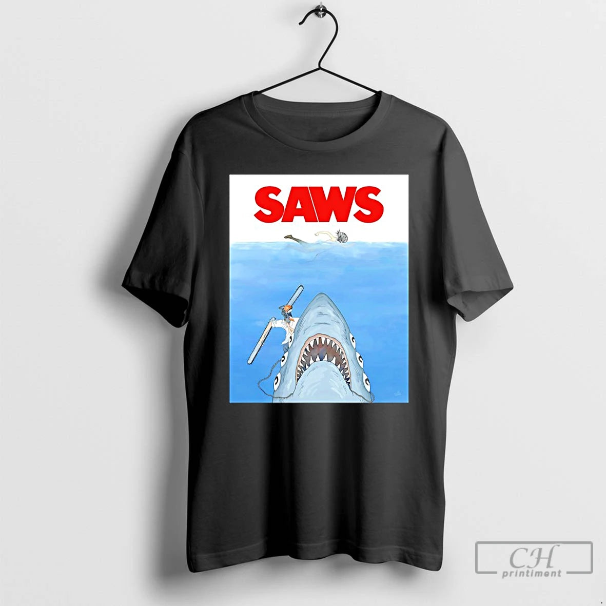 Classic Chainsaw Man Jaws Parody T-Shirts, Hoodie, Sweatshirt | CiraTrend.com