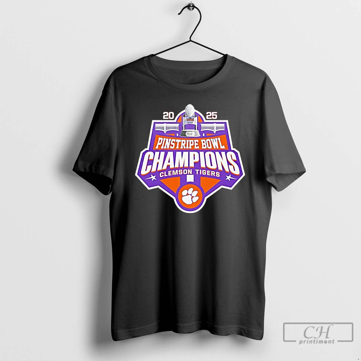 Classic Clemson Tigers 2025 Pinstripe Bowl Champions Logo T-Shirts, Hoodie, Sweatshirt | CiraTrend.com