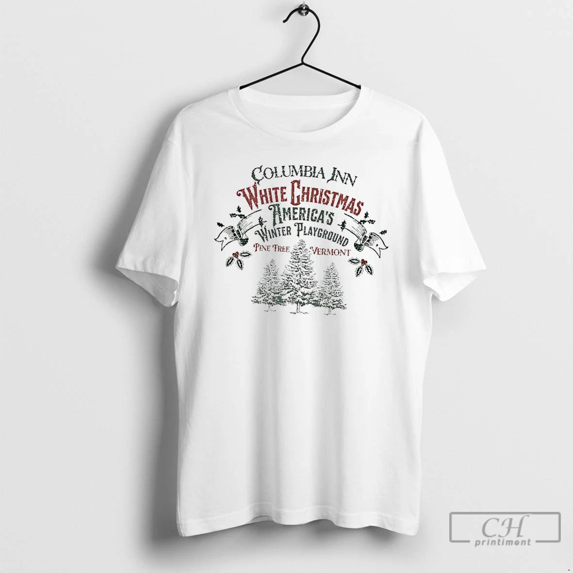 Classic Columbia Inn White Christmas Americas Winter Playground Pine Tree T Shirts Hoodie Longsleeve