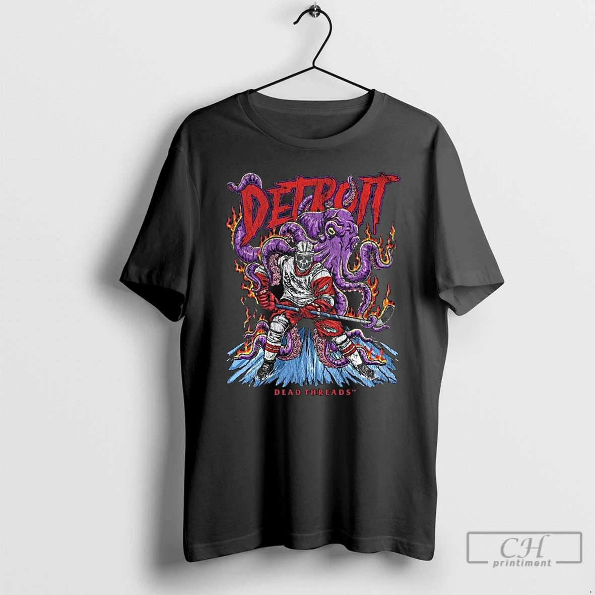 Classic Detroit Red Wings Hockey Skeleton Dead Threads 2025 Long Sleve T Shirts Hoodie Longsleeve