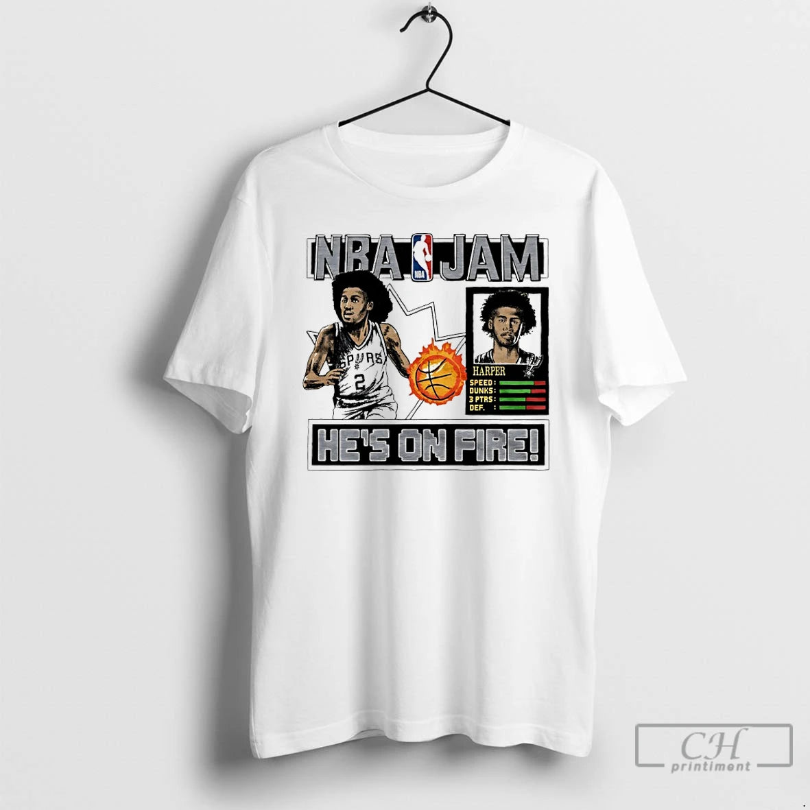 Classic Dylan Harper San Antonio Spurs Nba Jam Hes On Fire T-Shirts, Hoodie, Sweatshirt | CiraTrend.com