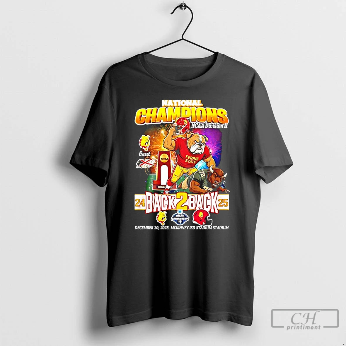 Classic Ferris State Bulldogs Back To Back 2025 National Champions Mascot T-Shirts, Hoodie, Sweatshirt | CiraTrend.com
