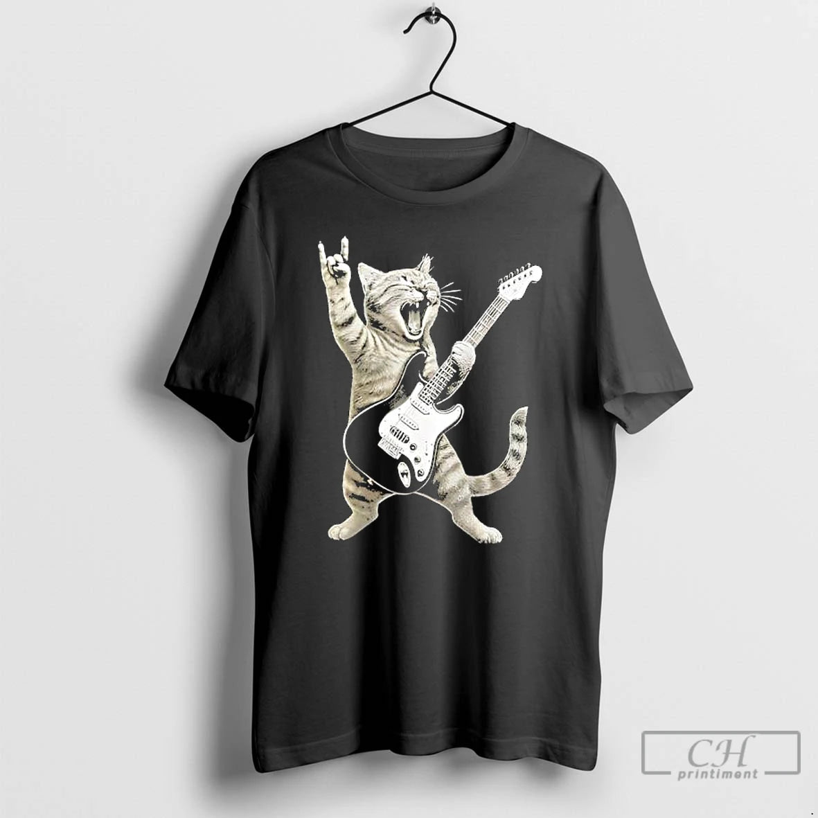 Classic Funny Cat Playing Guitar Rock And Roll T-Shirts, Hoodie, Sweatshirt | CiraTrend.com