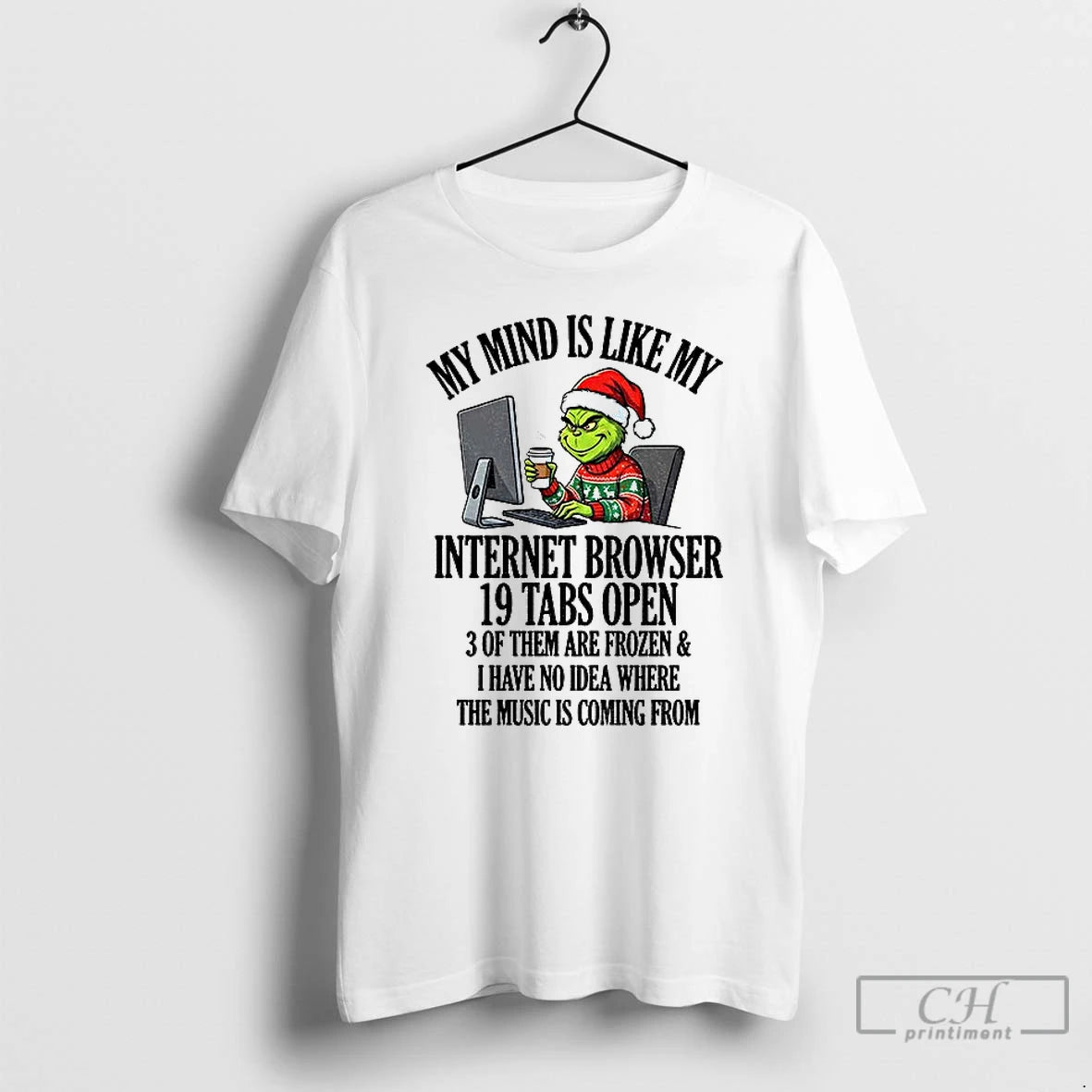 Classic Grinch Santa My Mind Is Like My Internet Browser 10 Tabs Open 3 Of T-Shirts, Hoodie, Sweatshirt | CiraTrend.com