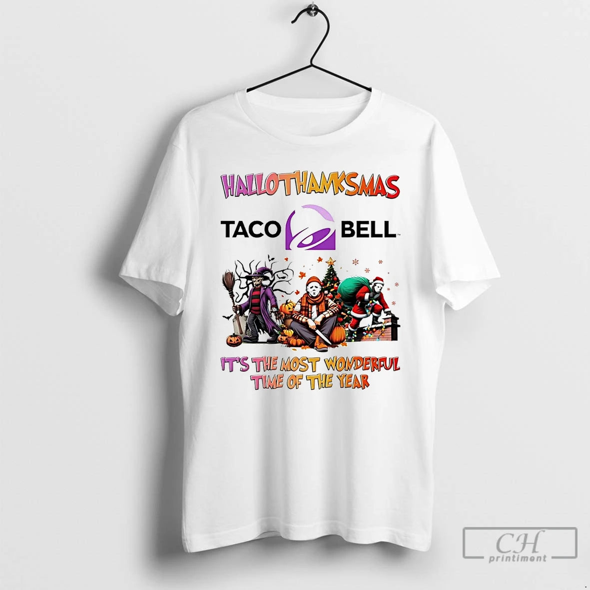 Classic Horror Movies Taco Bell Hallothanksmas Its The Most Wonderful Time T Shirts Hoodie Longsleeve