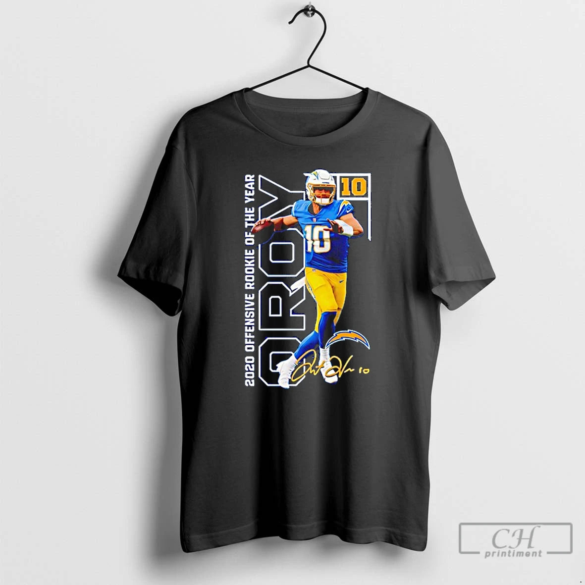Classic Justin Herbert Los Angeles Chargers 2020 Offensive Rookie Of The Year Signature T Shirts Hoodie, Sweatshirt
