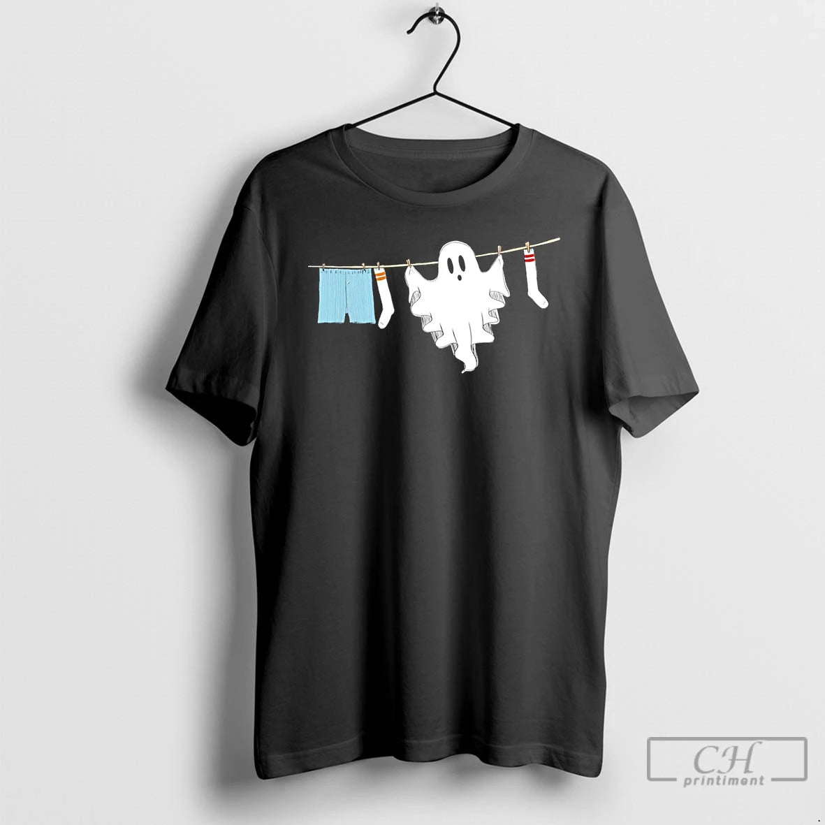 Classic Laundry Day Ghost Halloween T Shirts Hoodie Longsleeve