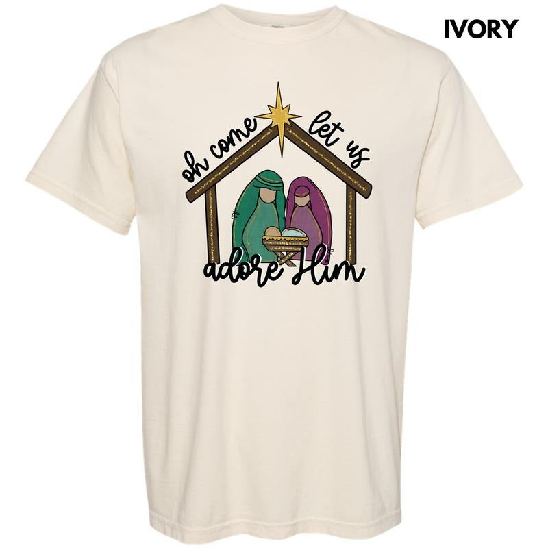 Classic Let Us Adore Him Comfort Colors T-Shirt 'NLB' Hoodie, Sweatshirt | CiraTrend.com