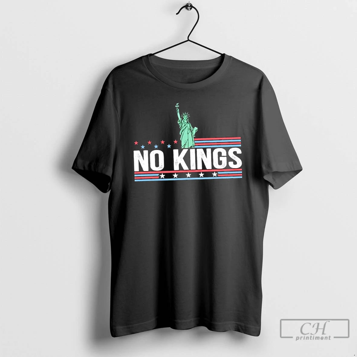 Classic Liberty Of Statue No Kings Human Rights Us Flag T Shirts Hoodie Longsleeve