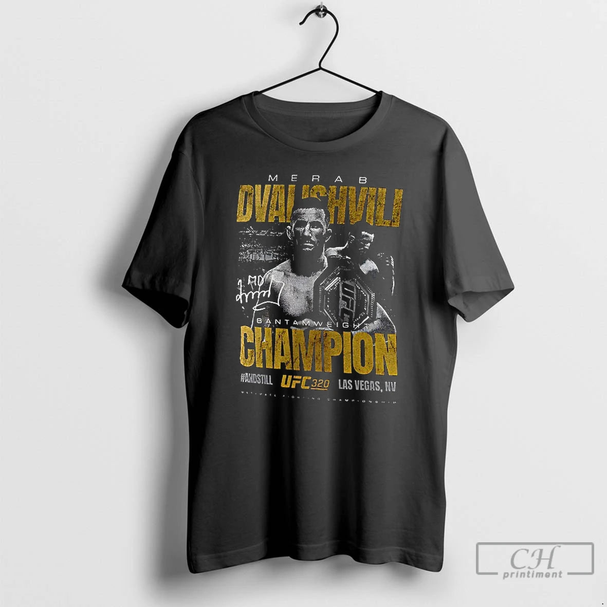 Classic Merab Dvalishvili Ufc 320 Bantamweight Champion Signature Vintage T Shirts Hoodie Longsleeve