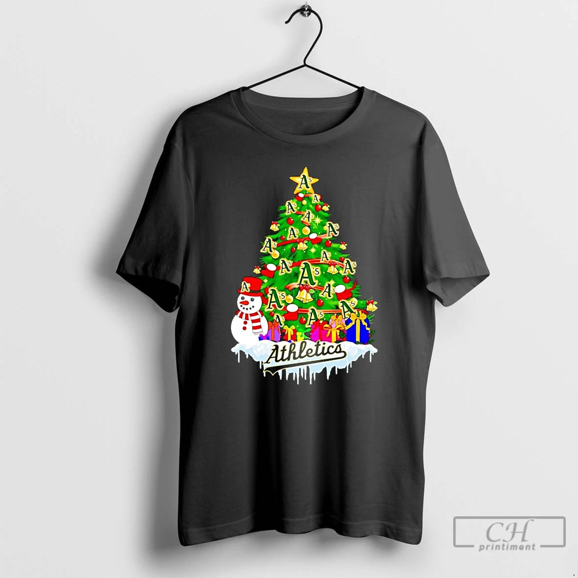 Classic Oakland Athletics Christmas Tree T Shirts Hoodie Longsleeve