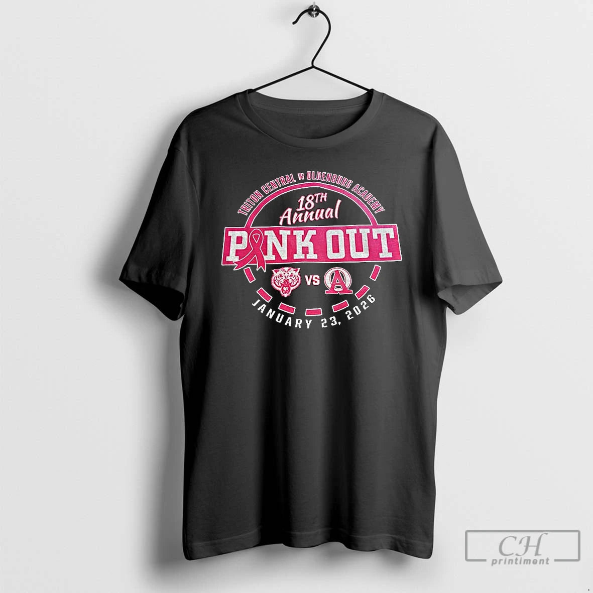 Classic Pink Out Triton Central Vs Oldenburg Academy 18th Annual January 23 2026 T Shirts Hoodie, Sweatshirt | CiraTrend.com