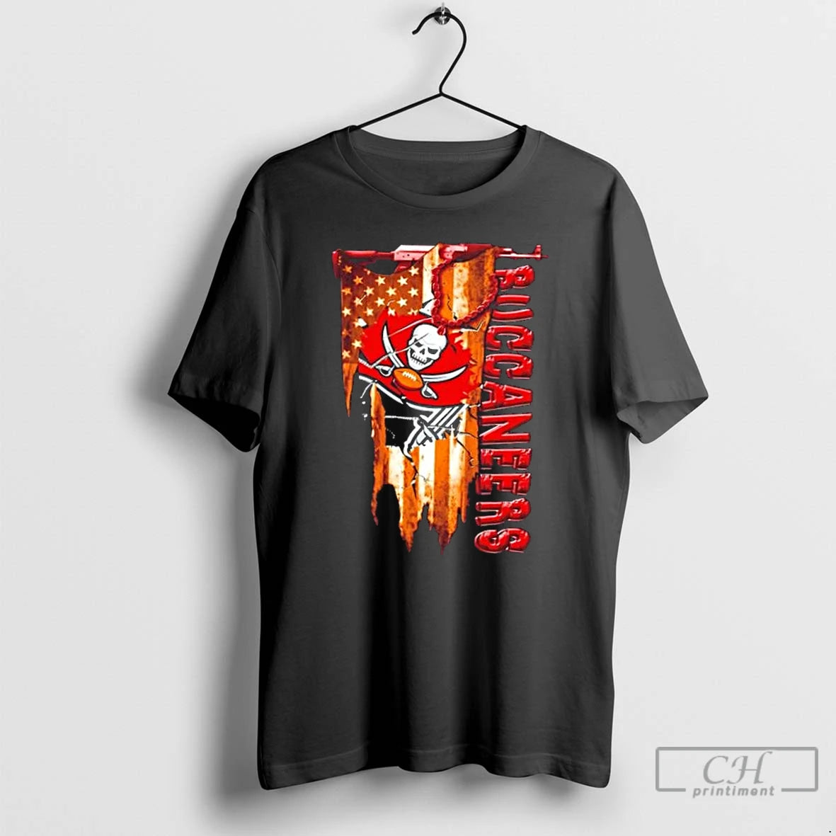 Classic Tampa Bay Buccaneers Football Battle Shattered Usa Flag Rip Design