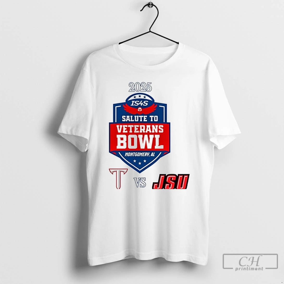 Classic Troy Trojans Vs Jacksonville State Gamecocks 2025 Salute To Veterans Bowl T Shirts Sweater Hoodie, Sweatshirt