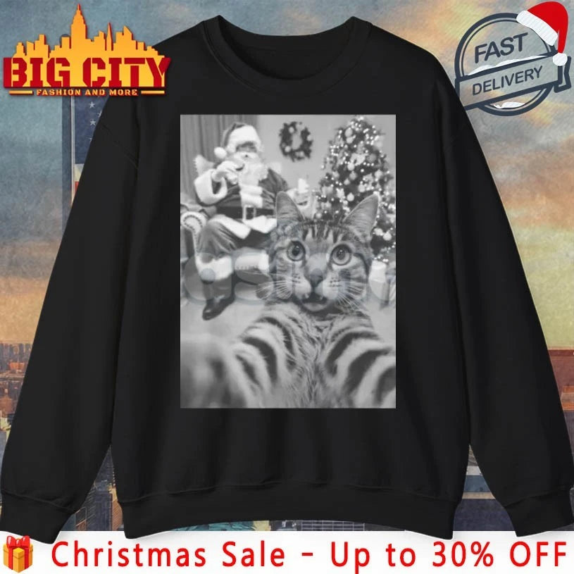 Claws and Claus cat Christmas Graphic shirt