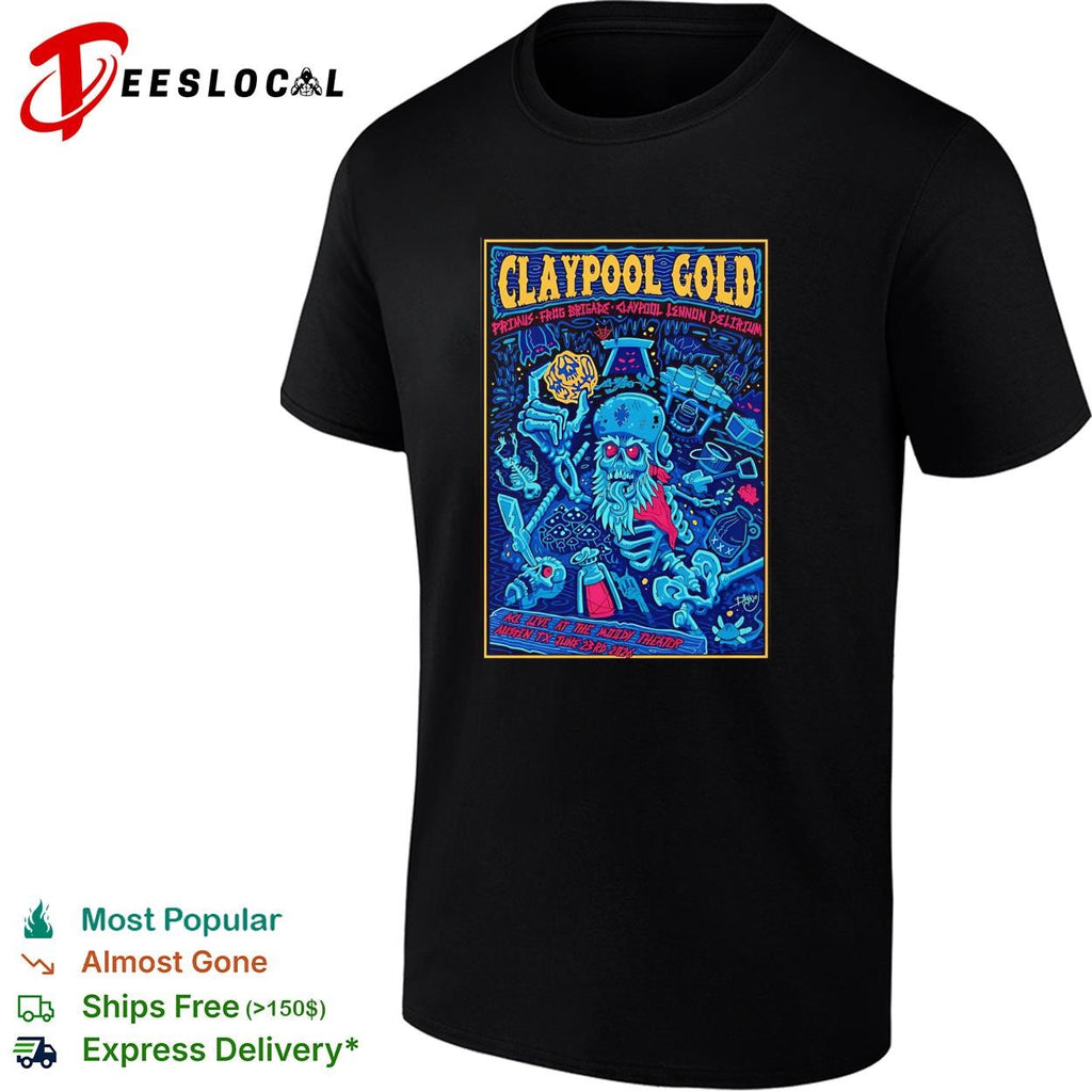 Claypool Gold Primus Frog Brigade skeleton miner ACL Live Austin TX June 23rd 2026 shirt