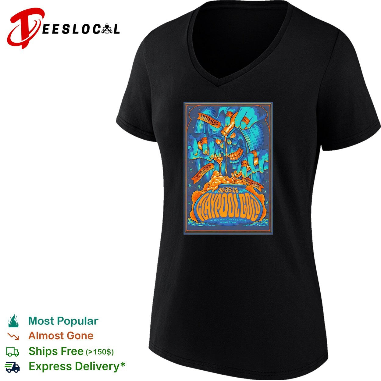 Claypool Lennon Delirium Frog Brigade Irving concert poster shirt