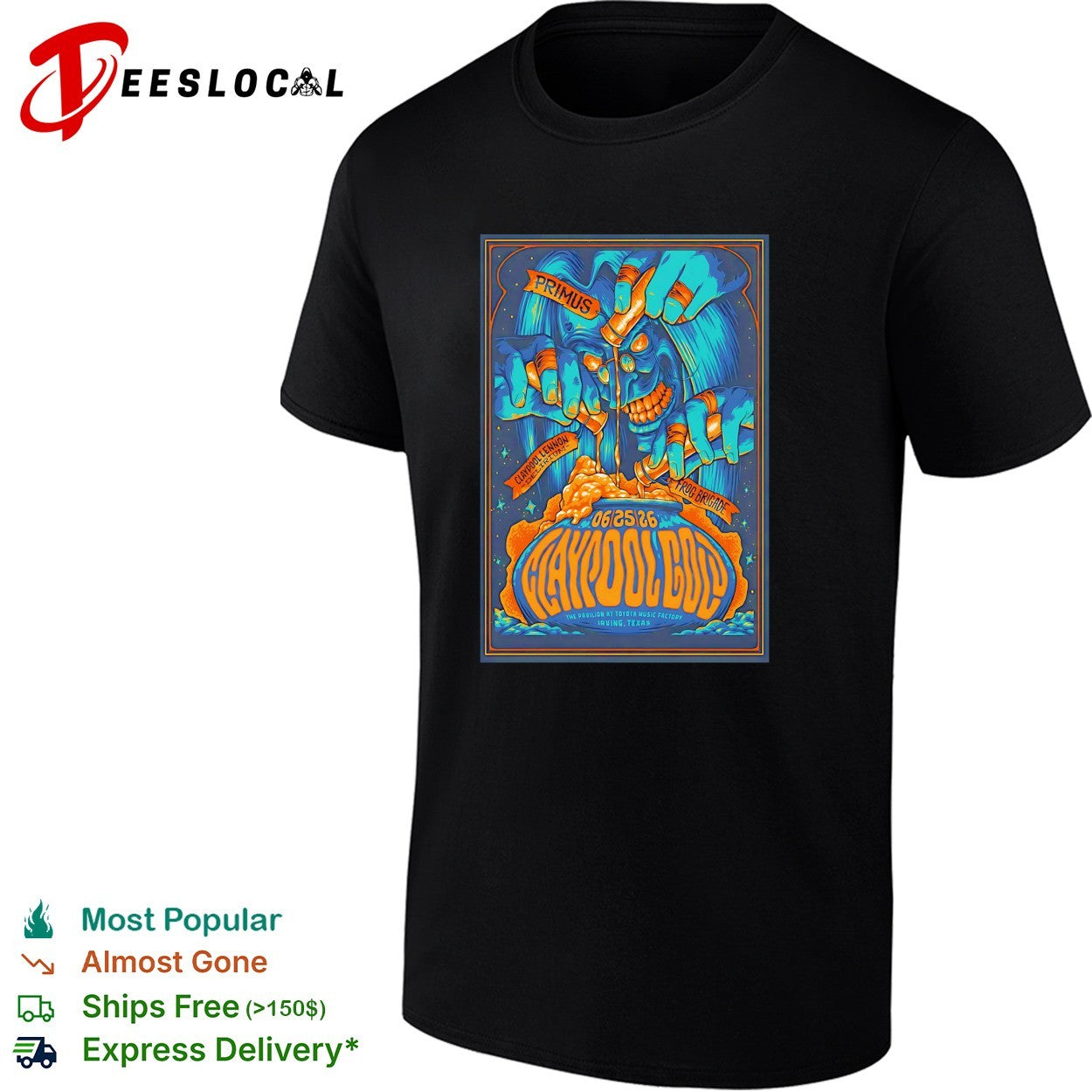 Claypool Lennon Delirium Frog Brigade Irving concert poster shirt