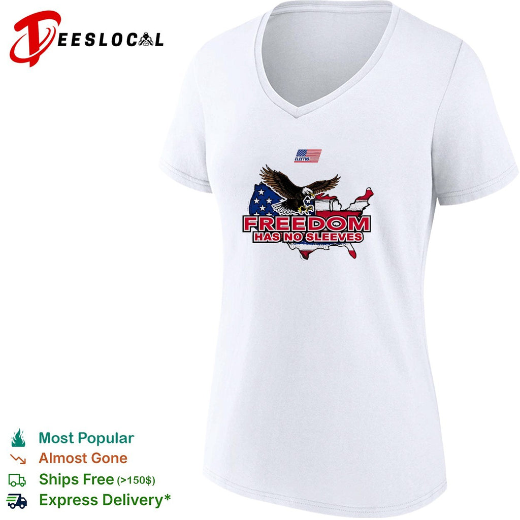 Cleetus freedom has no sleeves American flag shirt