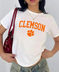 Clemson Vintage Sport Teams NCAA Collection Unisex Crewneck Black Baby Tee, Graphic Team Collection Baby Tee, Gift For...