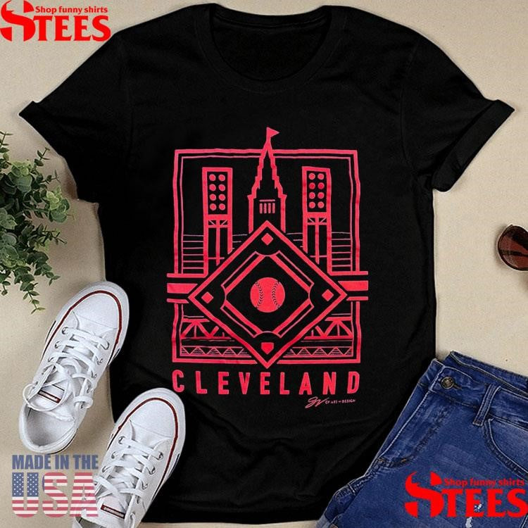 Cleveland Baseball Diamond Linework T-shirt