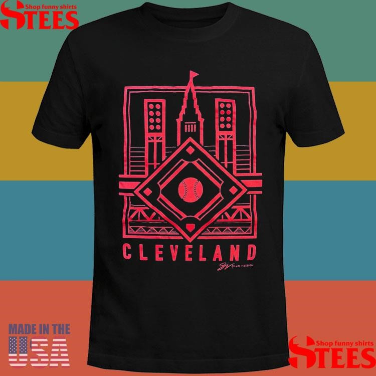 Cleveland Baseball Diamond Linework T-shirt