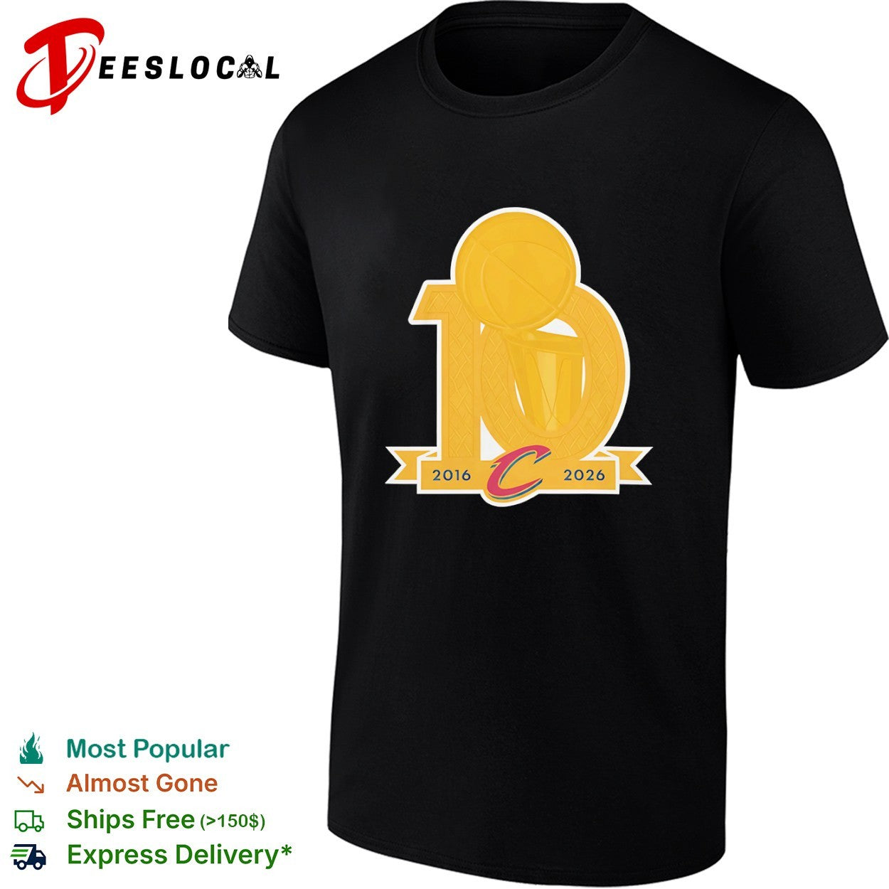 Cleveland Cavaliers 2016 2026 10 Year Anniversary Championship Trophy Logo shirt